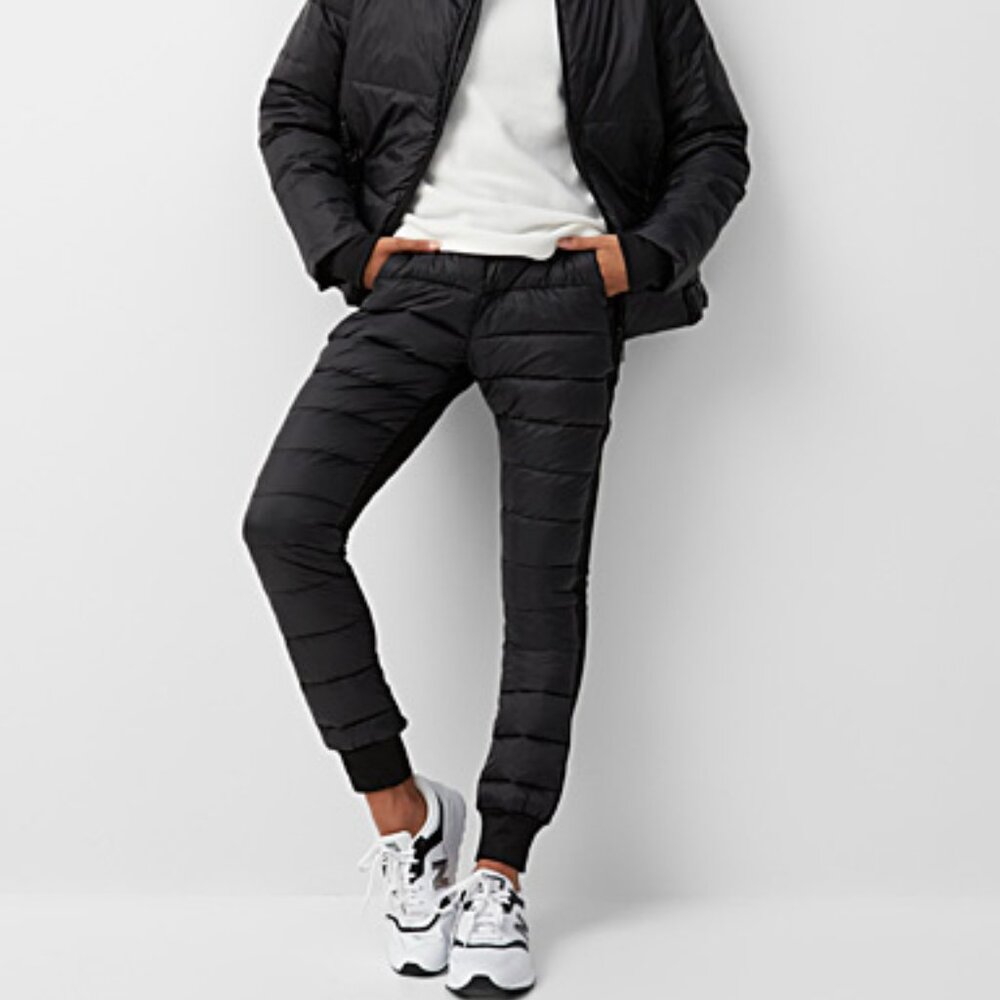 I.FiV5 - Semi-Quilted Brushed Hybrid High Waisted Jersey Joggers - SZ Small